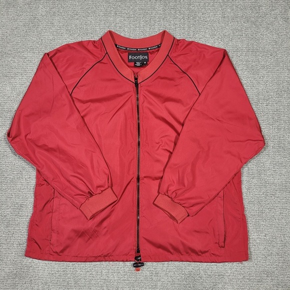 FootJoy Other - Footjoy Jacket Mens Medium Full Zip Red Windbreaker Rain Golf FJ